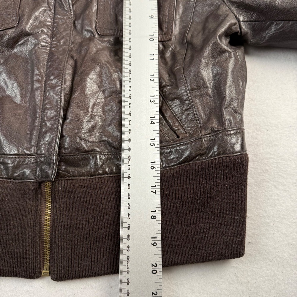 Wilsons Leather Brown Genuine Leather Bomber Moto Jacket Womens Medium Utility - Picture 5 of 8